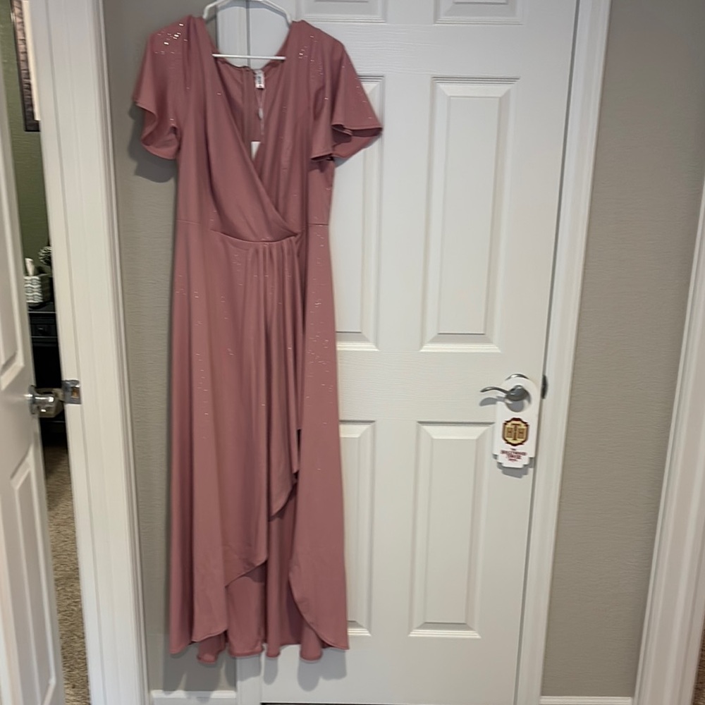 Ever Pretty Pink Asymmetrical Ruffled Sundress